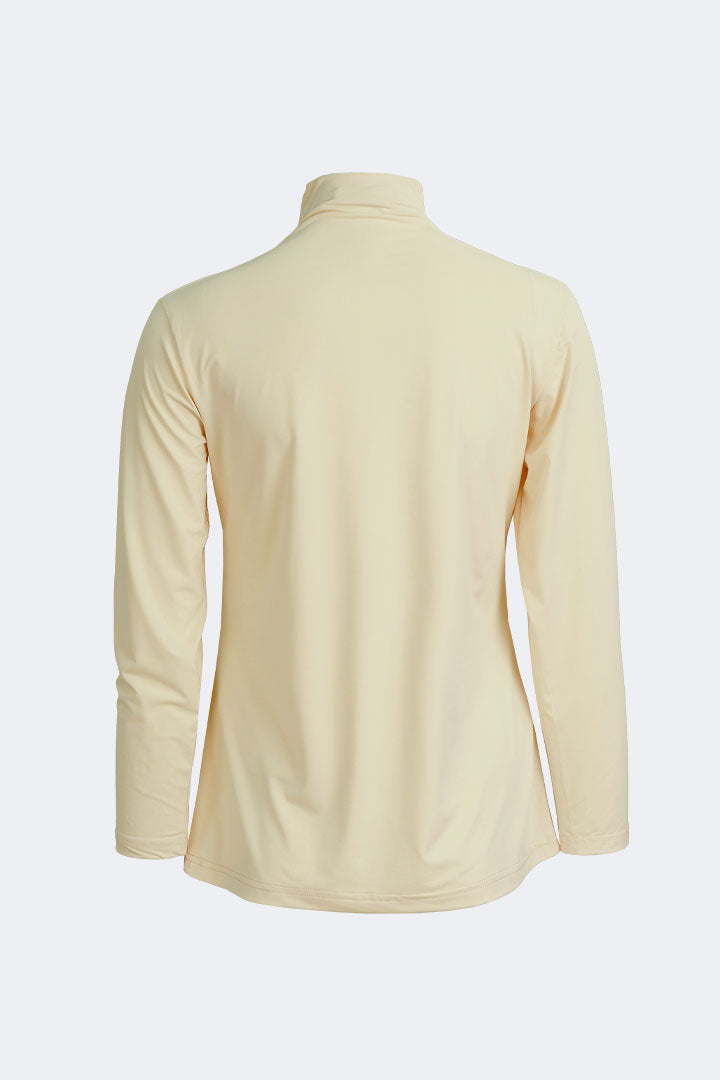 Tencel Inner High Neck Long Sleeve T-Shirt Cream