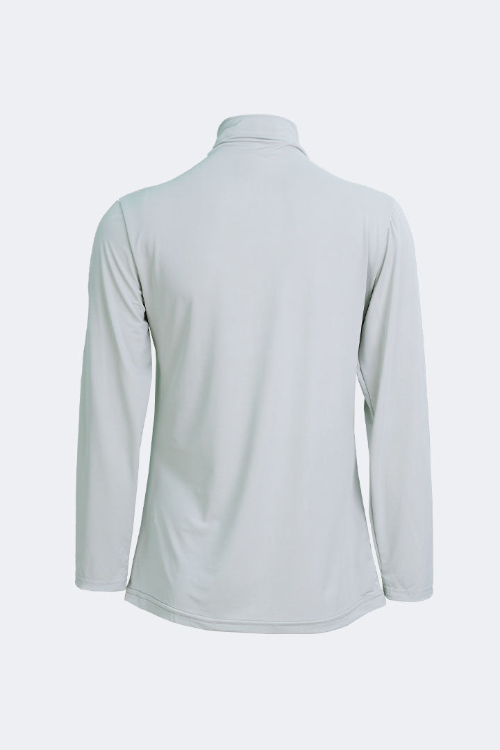 Tencel Inner High Neck Long Sleeve T-Shirt Grey