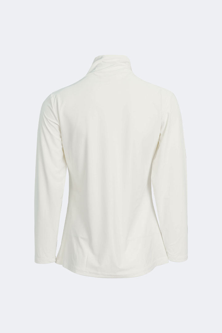 Tencel Inner High Neck Long Sleeve T-Shirt Off White