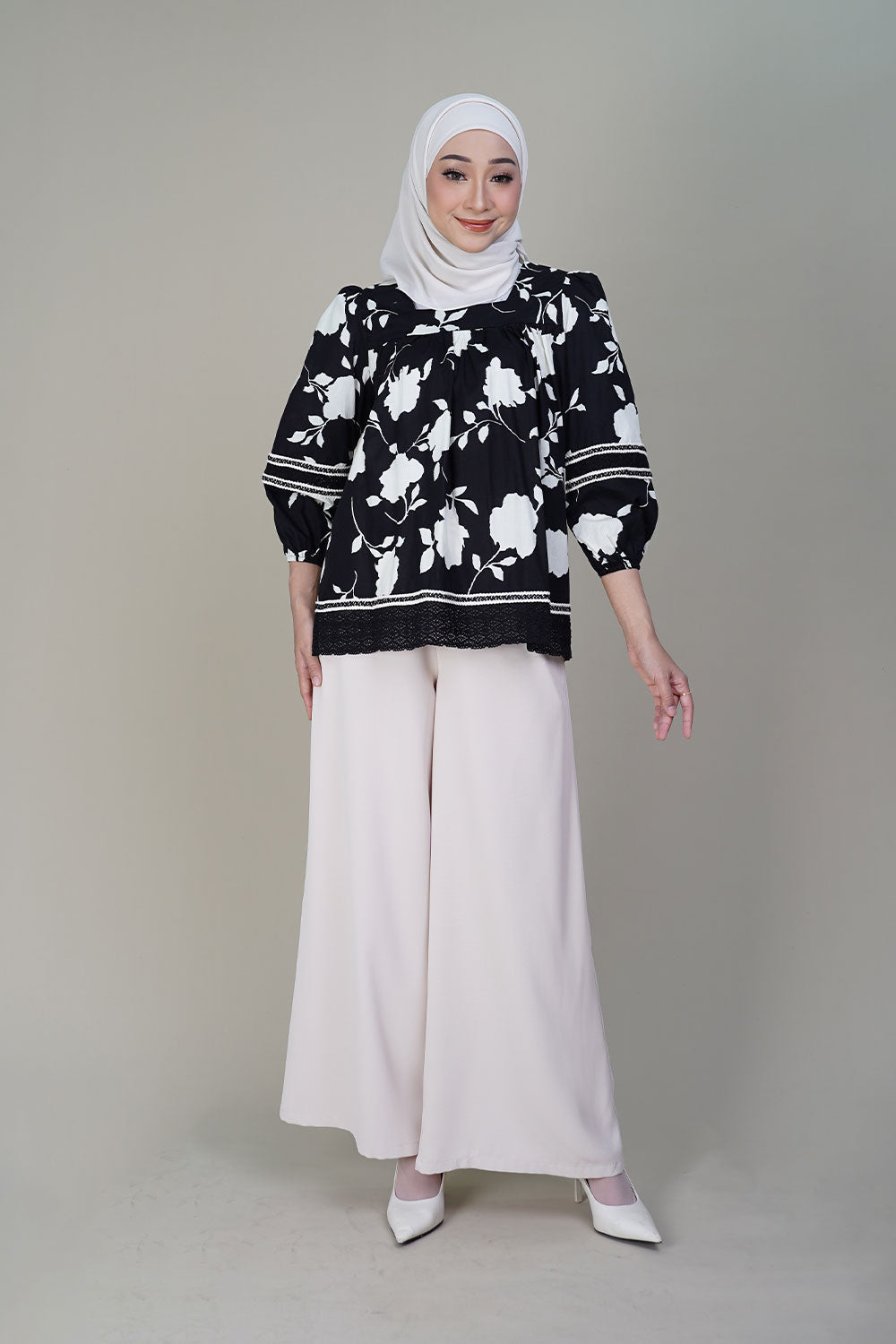 Misty Palazzo Pants Cream
