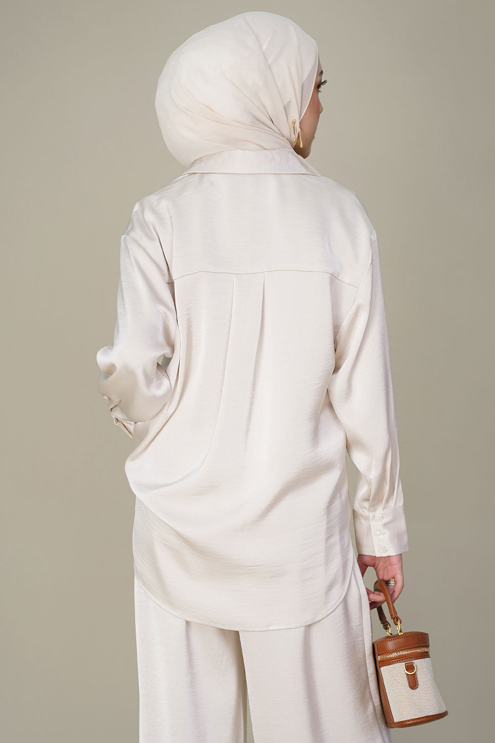 Eloise Satin Blouse Beige