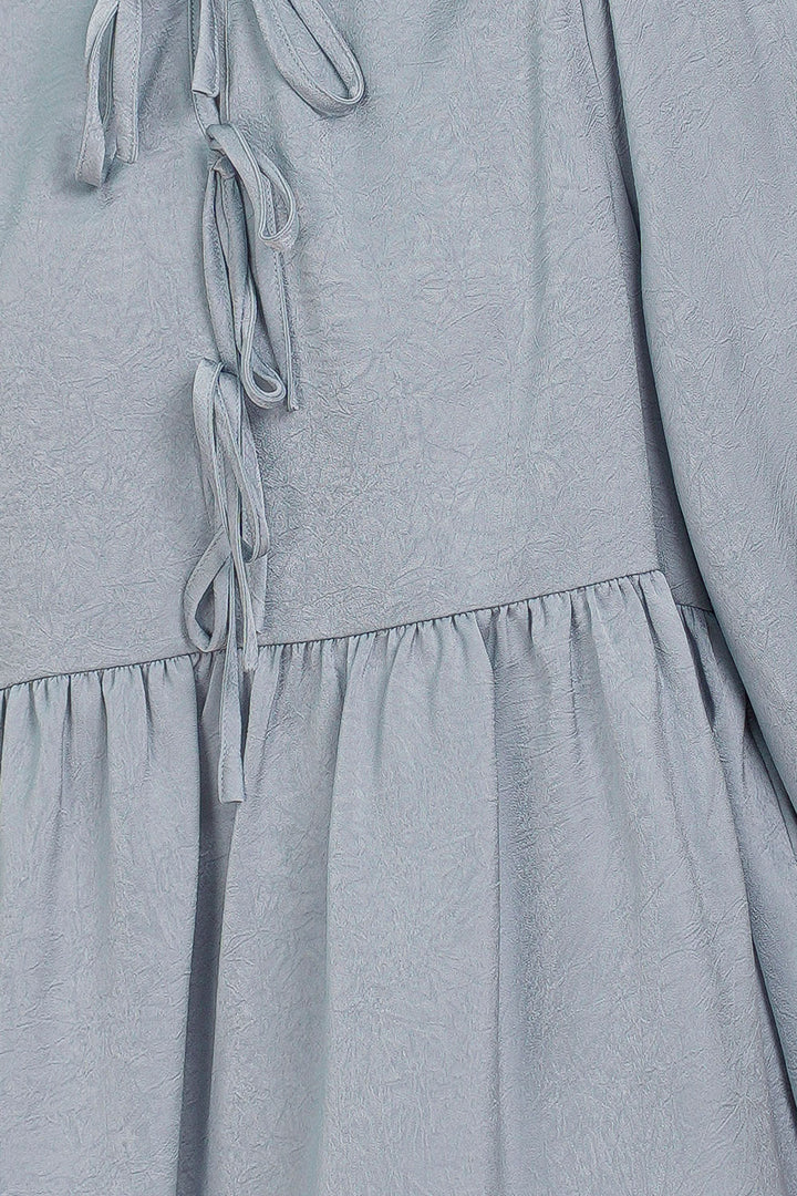 Jane Ruffle Top Greyish Blue