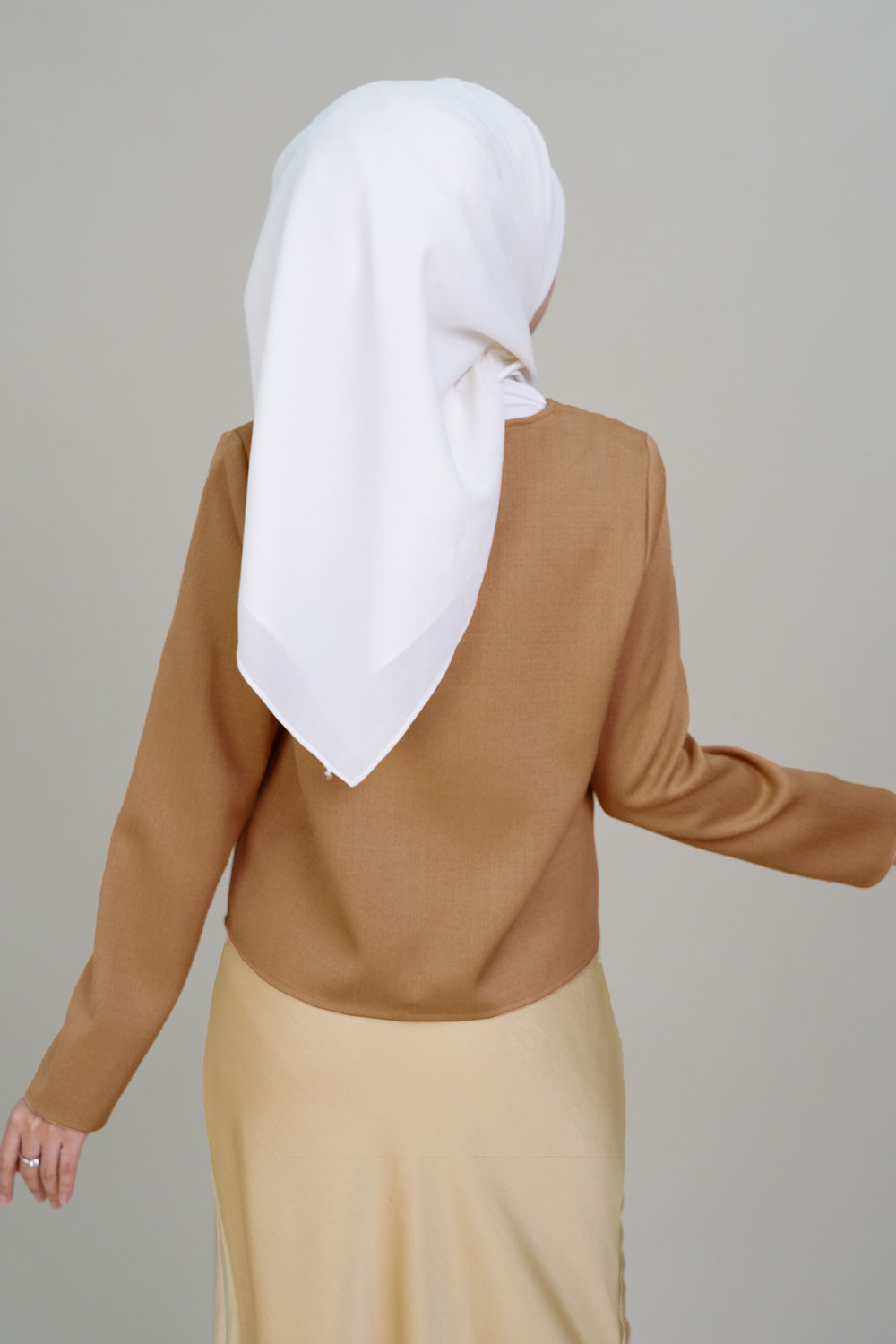 Anita Plain Tweed Crop Top Latte