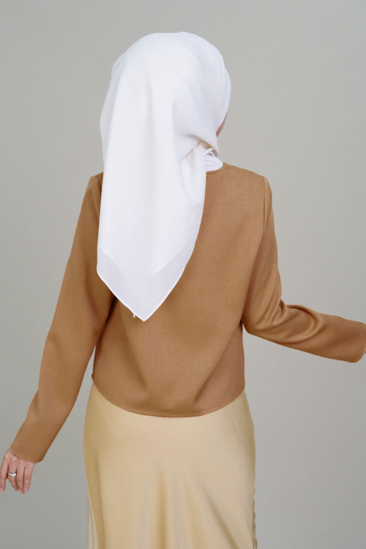 Anita Plain Tweed Crop Top Latte