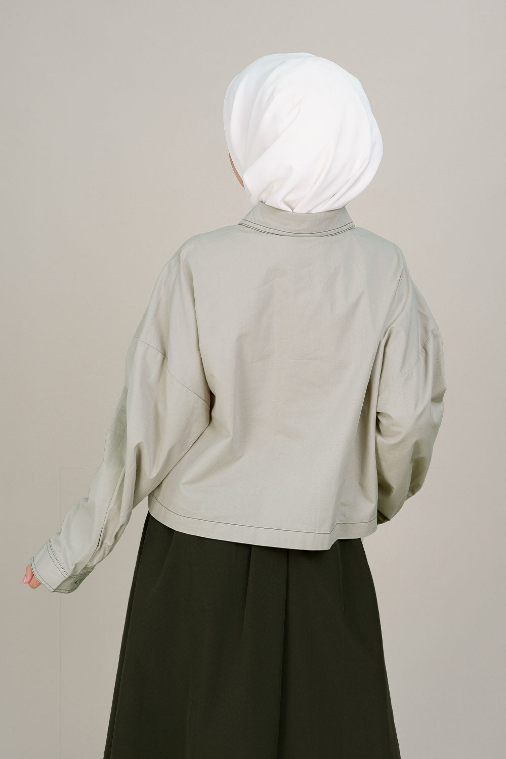 Farel Crop Top Grey Green