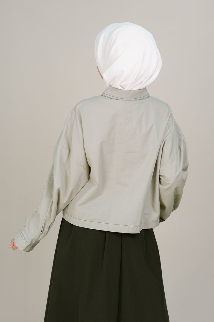 Farel Crop Top Grey Green