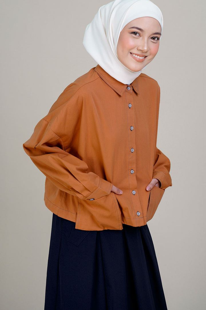 Farel Crop Top Brick Orange