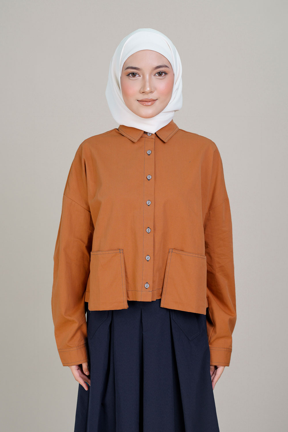 Farel Crop Top Brick Orange