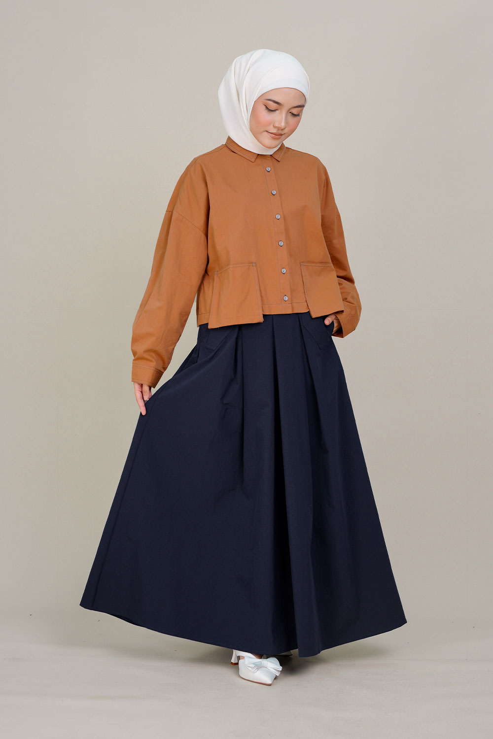 Farel Crop Top Brick Orange