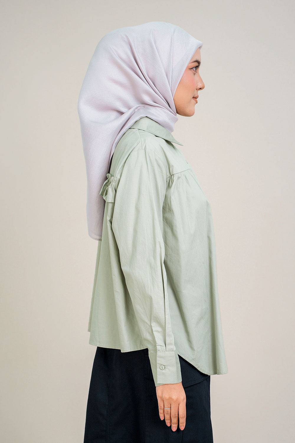 Plein Oversized Top Dusty Green