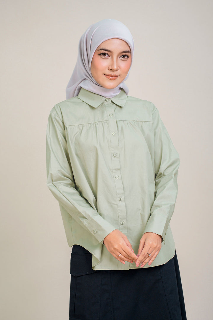 Plein Oversized Top Dusty Green