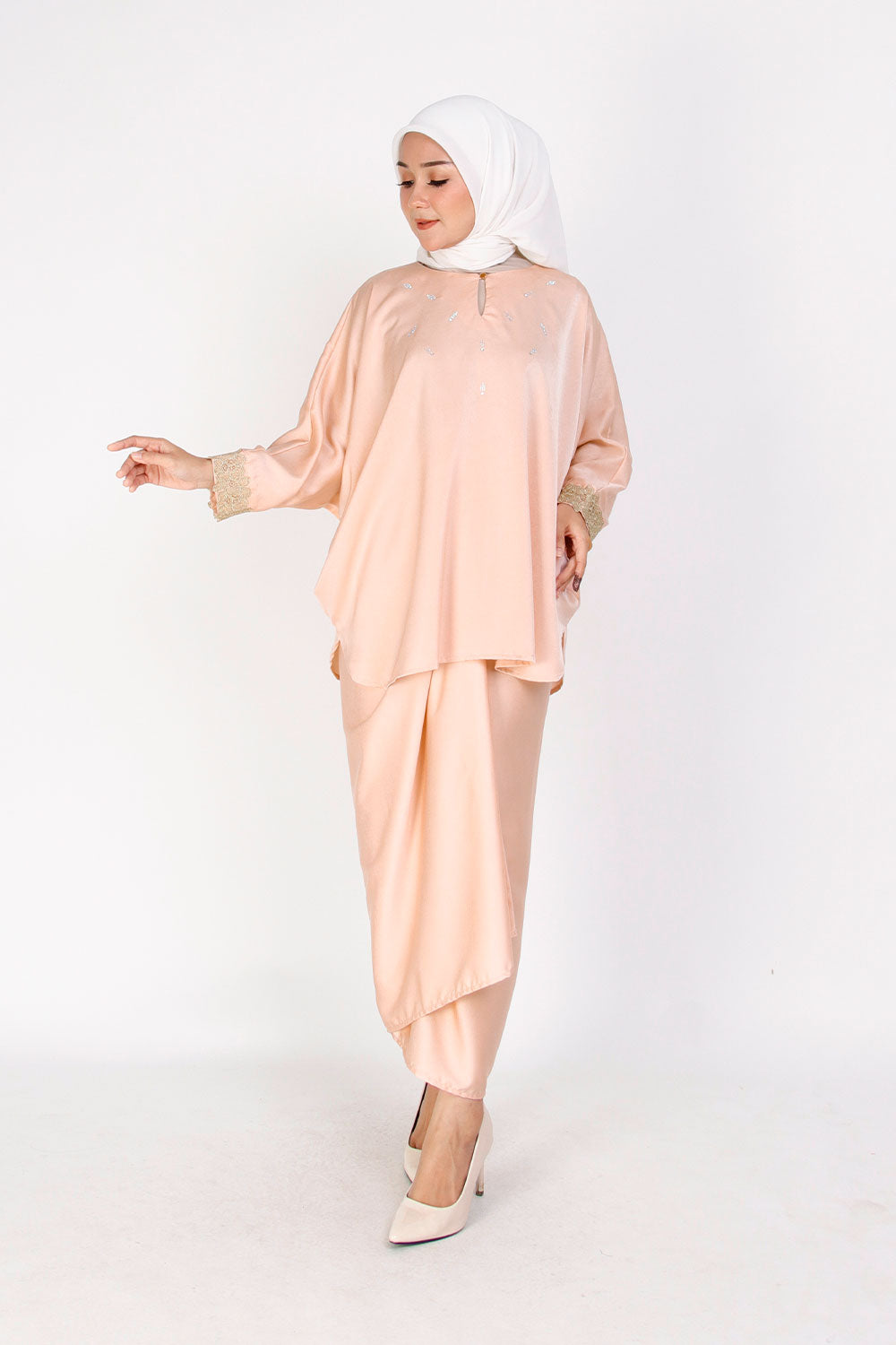 Dewi Plain Batwing Blouse Dusty Orange