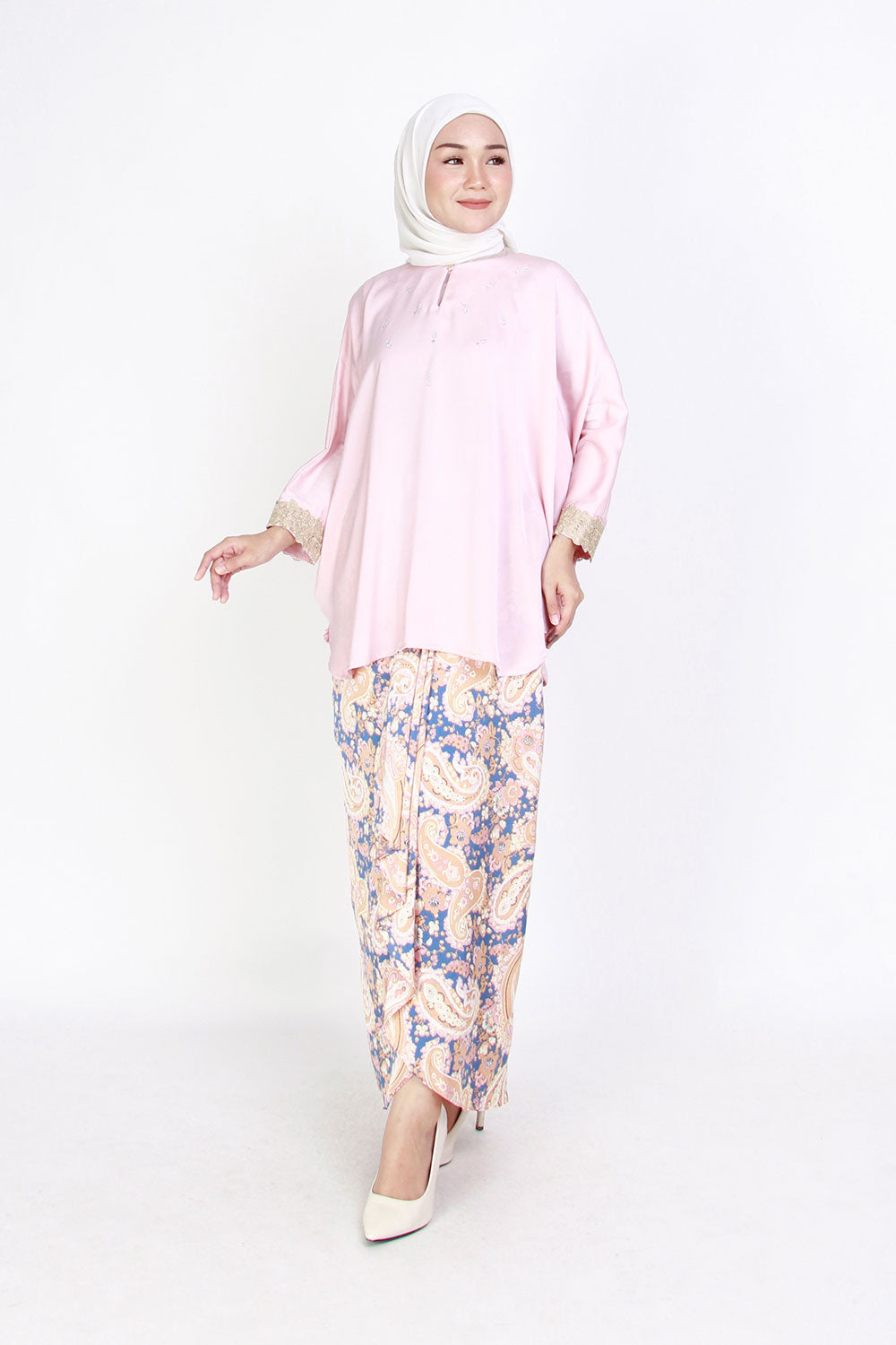 Dewi Plain Batwing Blouse Pink