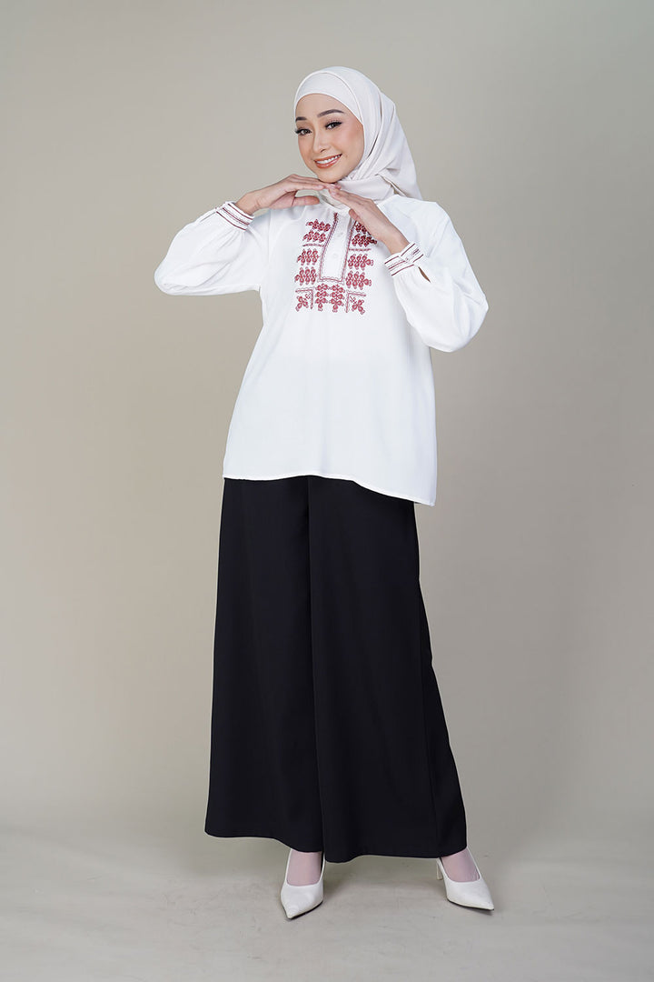 Rani Blouse Embroidery Off White