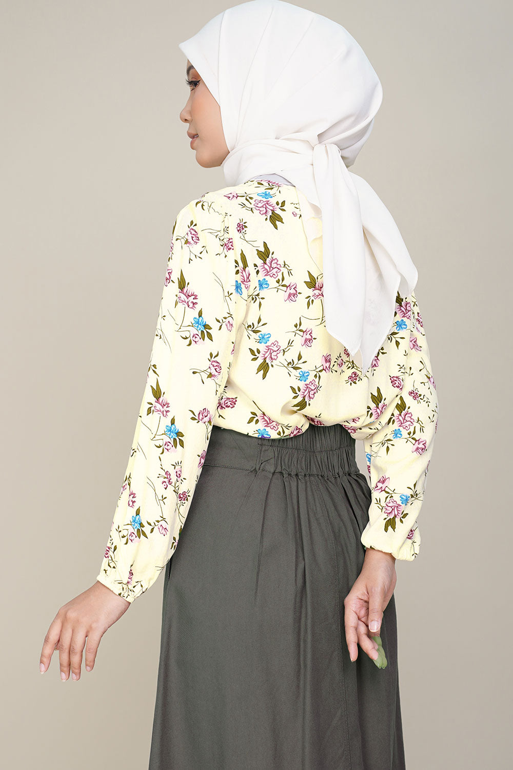 Rayon E Printed Cream