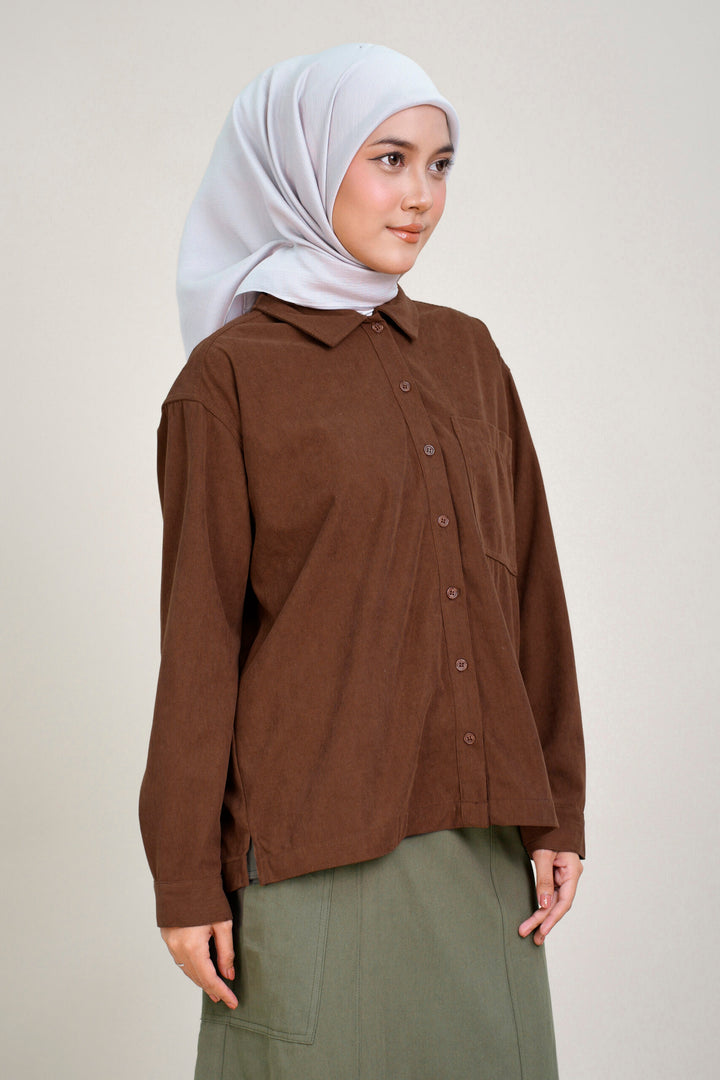 Luna Corduroy Blouse Brown