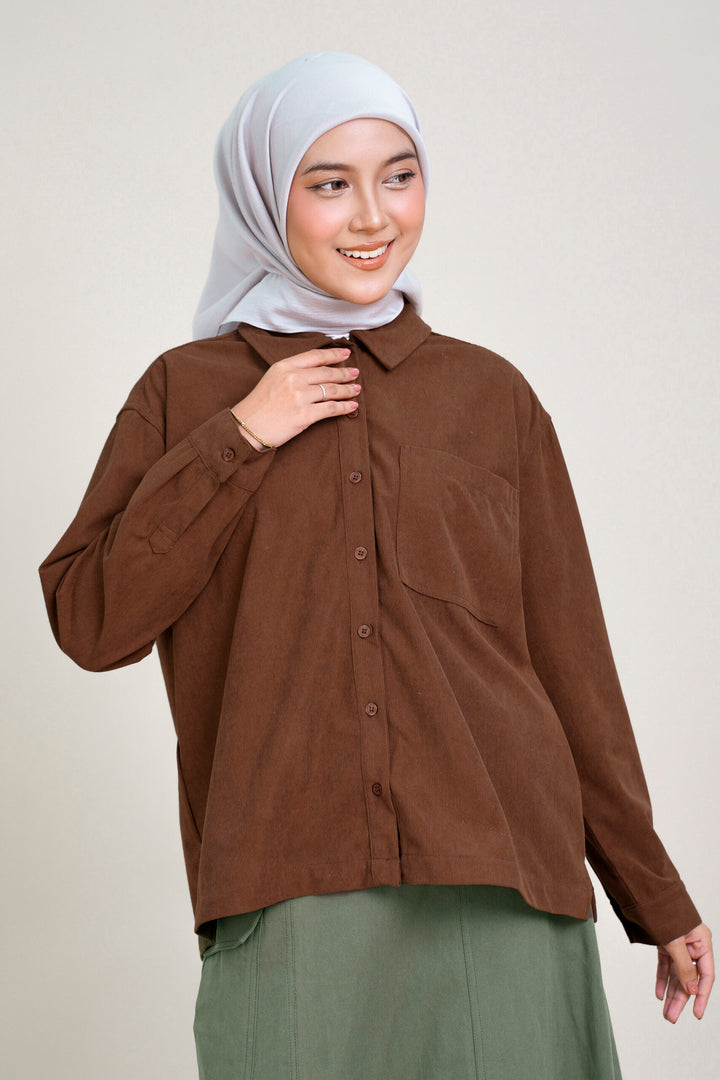 Luna Corduroy Blouse Brown