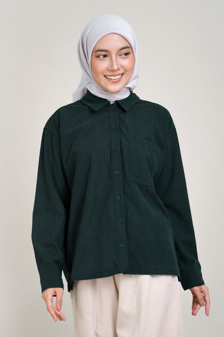 Luna Corduroy Blouse Green