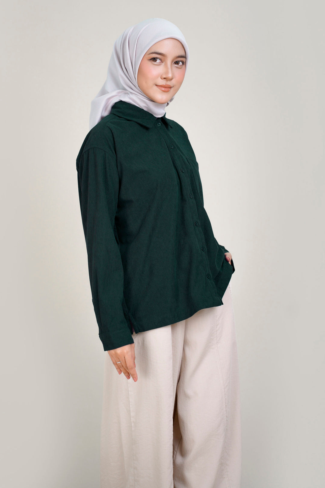Luna Corduroy Blouse Green