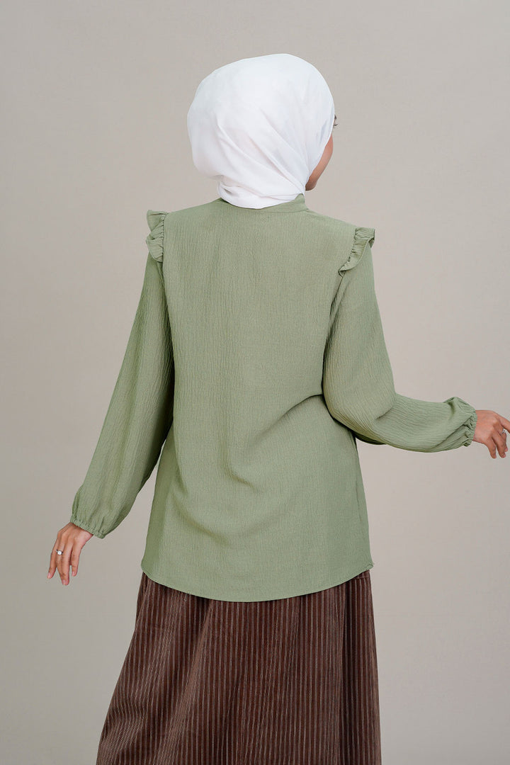 Nadia Ruffle Blouse Green