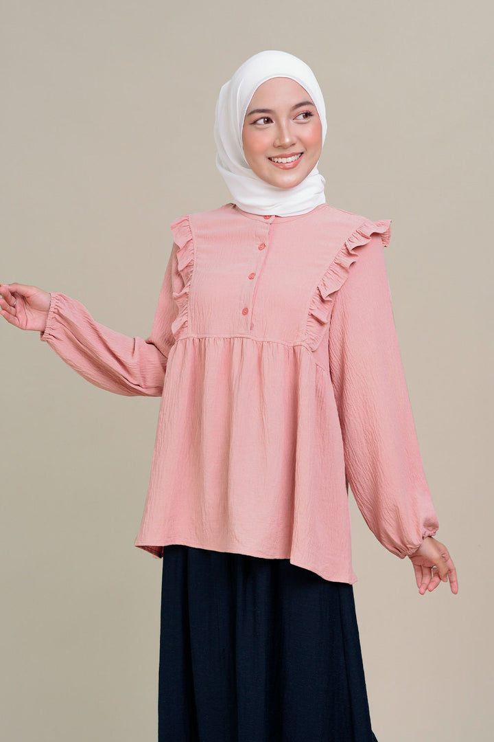 Nadia Ruffle Blouse Pink