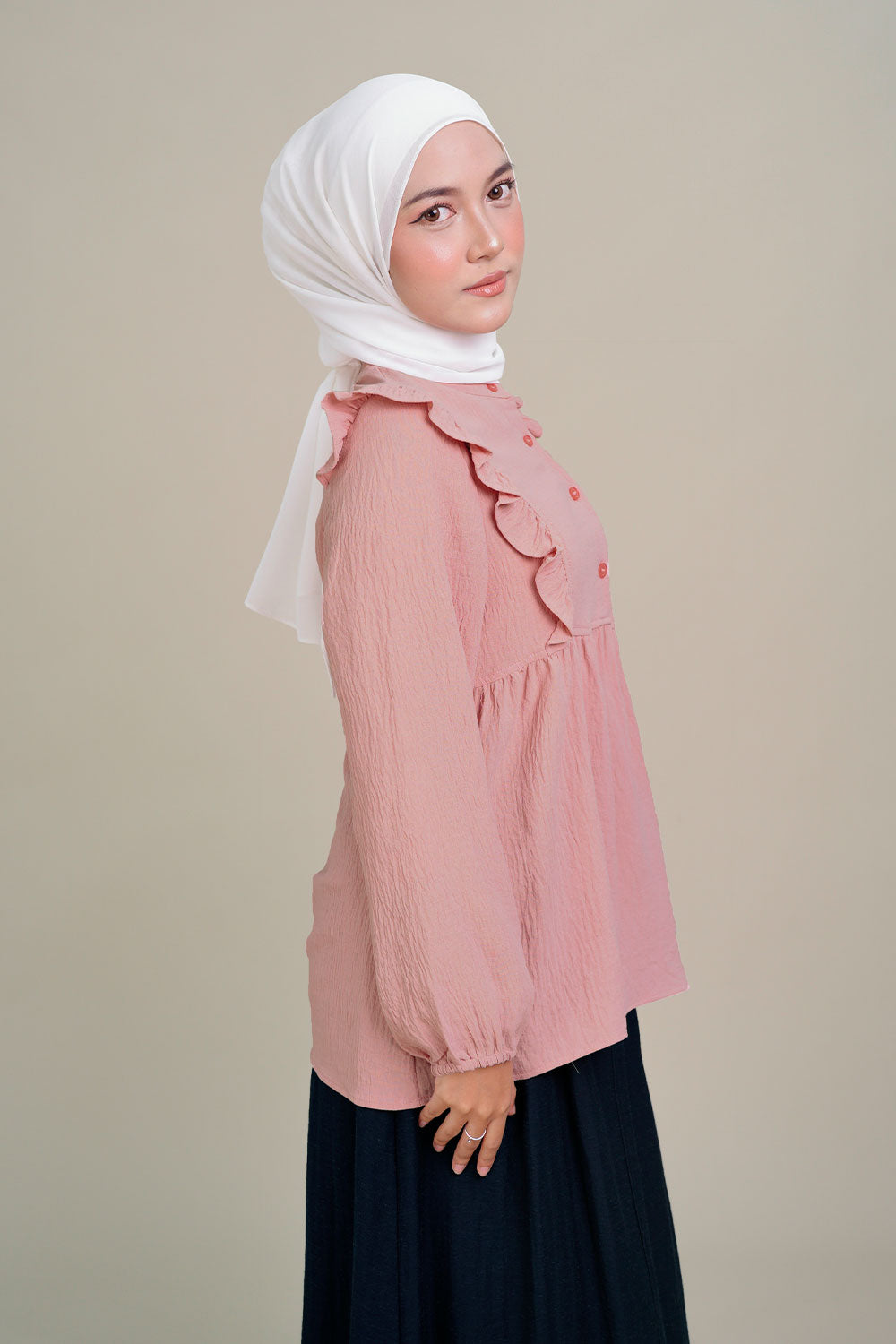 Nadia Ruffle Blouse Pink
