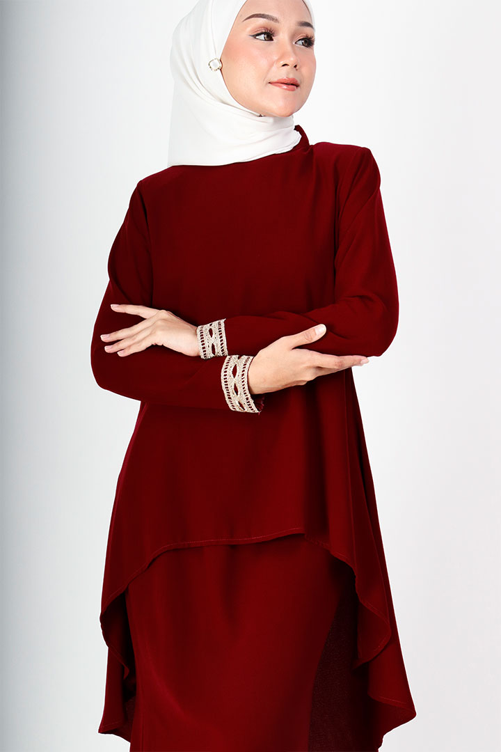 Deepika Kurung Maroon