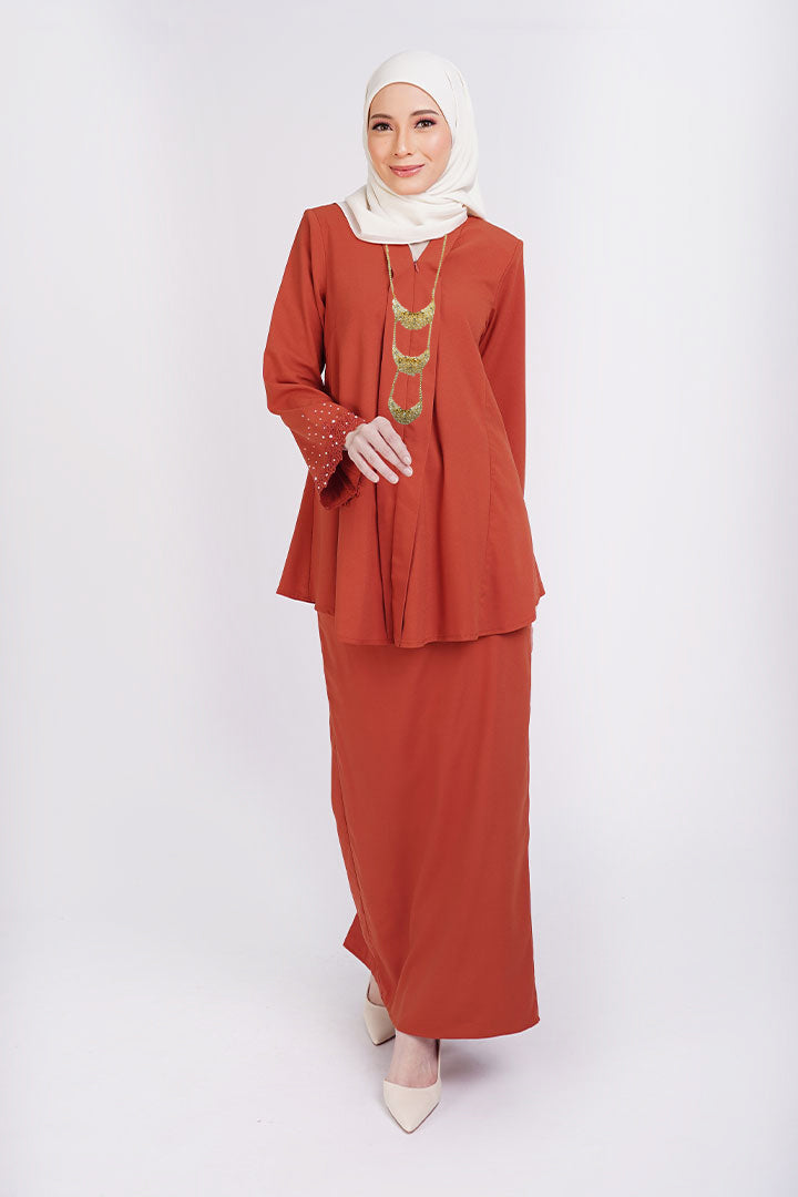 Kemboja Kebaya Brick Orange (XS - 5XL)