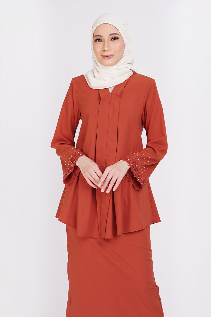 Kemboja Kebaya Brick Orange (XS - 5XL)