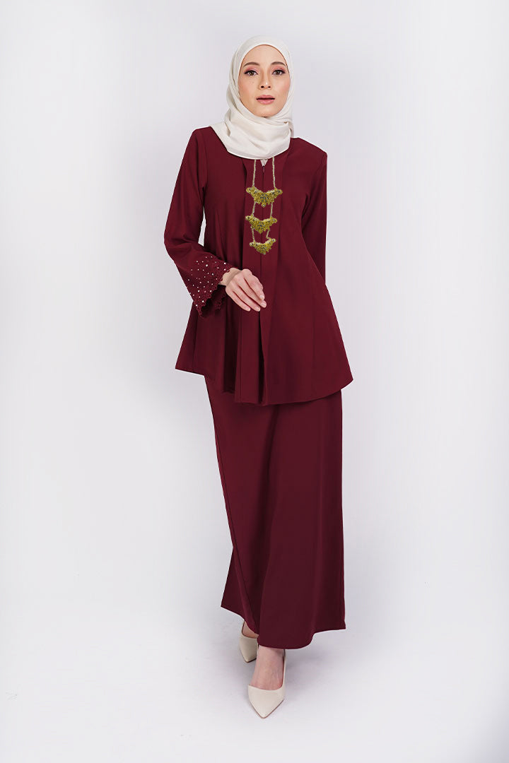 Kemboja Kebaya Maroon (XS - 5XL)