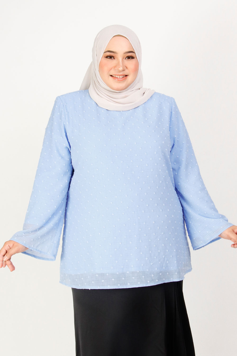 Elyana Plus Blouse Baby Blue