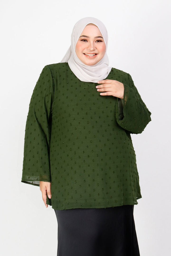 Elyana Plus Blouse Green