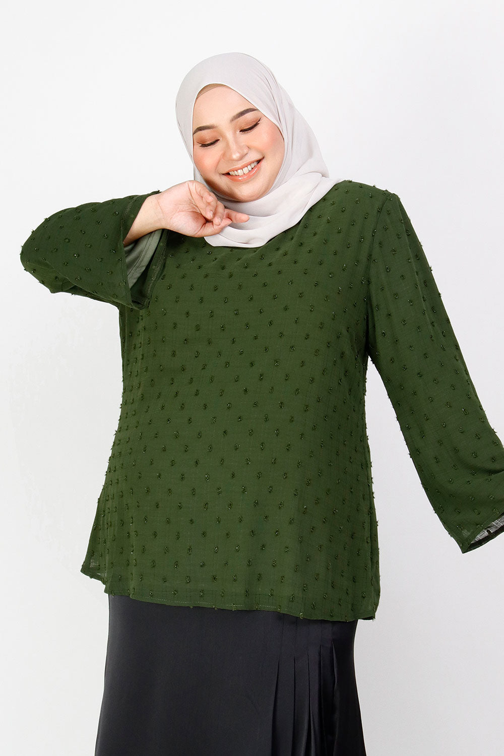 Elyana Plus Blouse Green