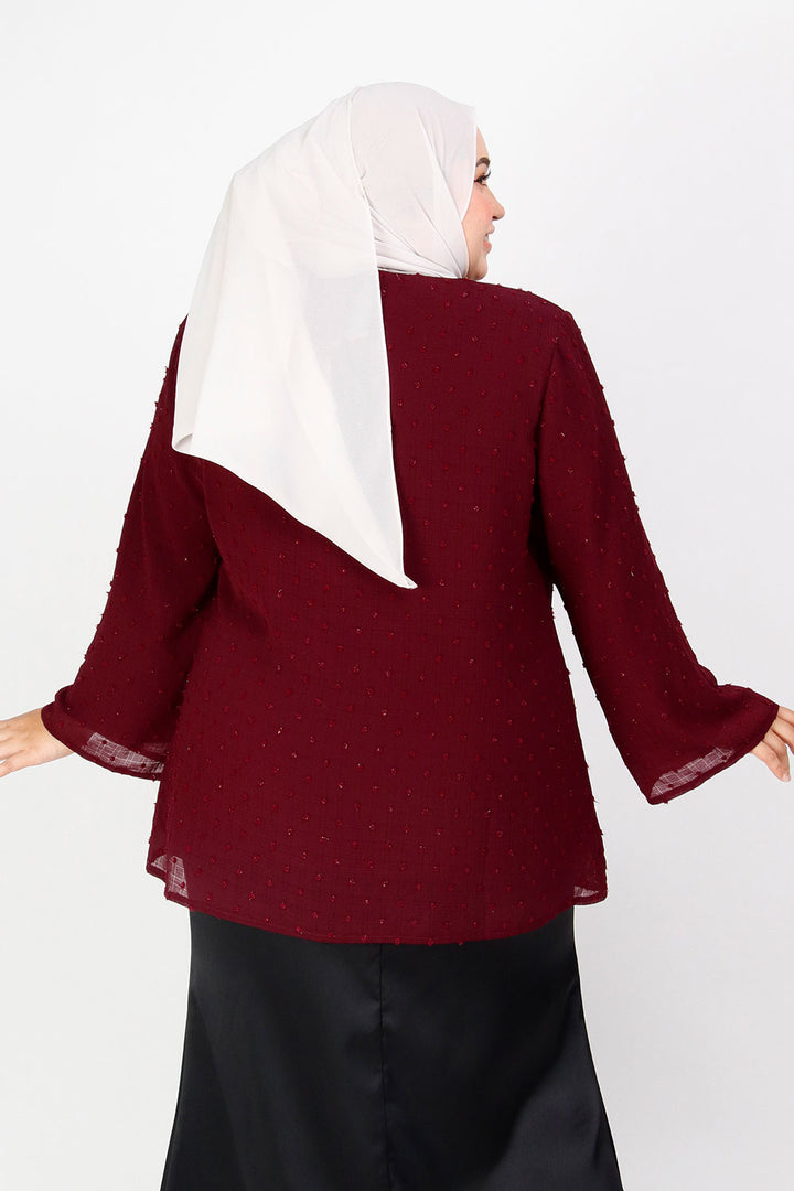 Elyana Plus Blouse Maroon