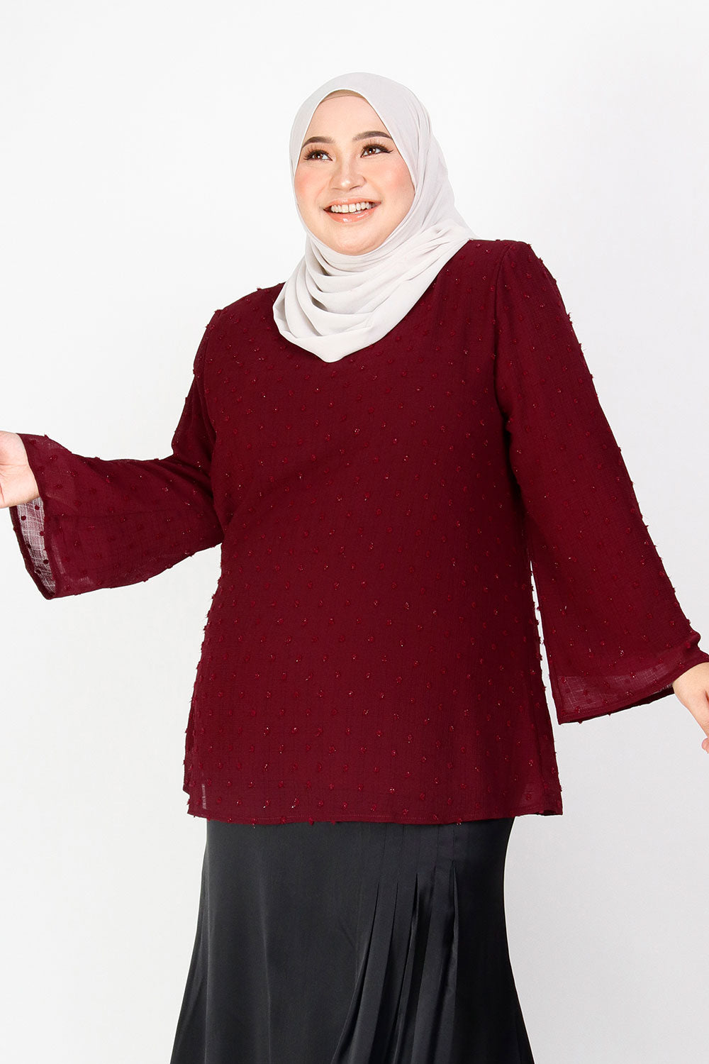 Elyana Plus Blouse Maroon