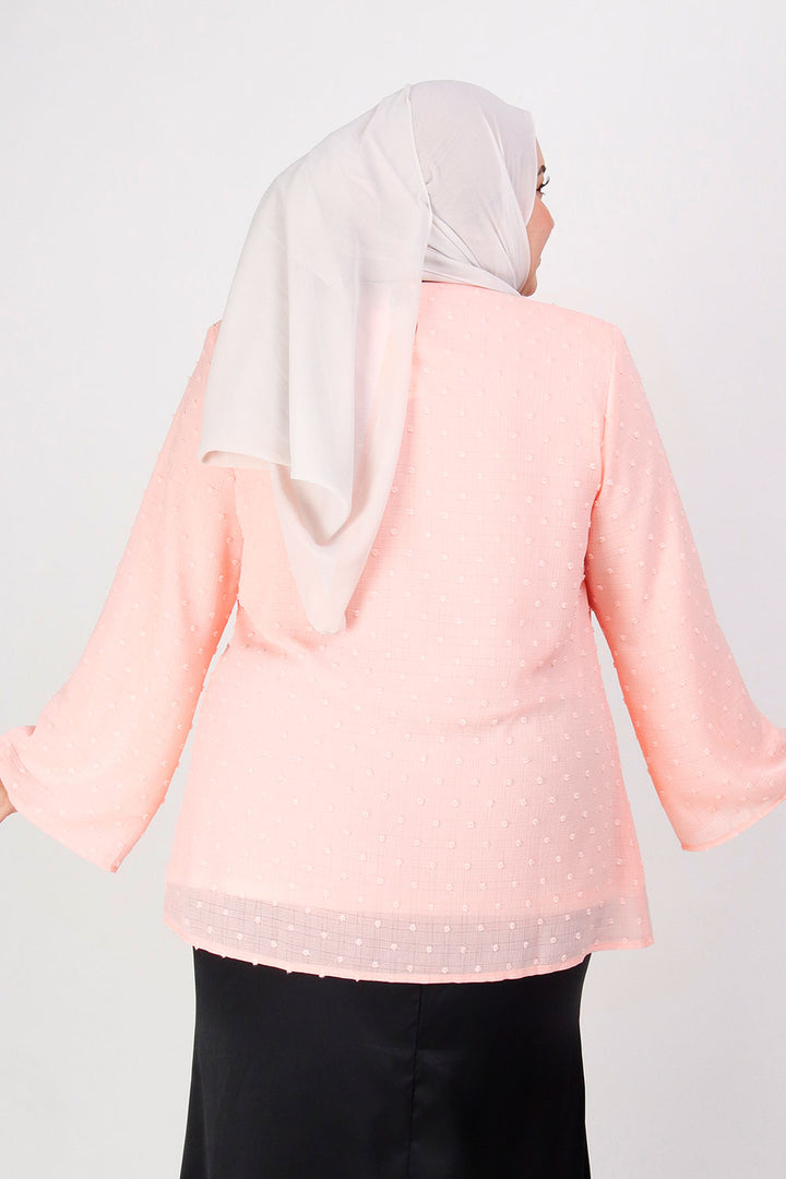 Elyana Plus Blouse Peach