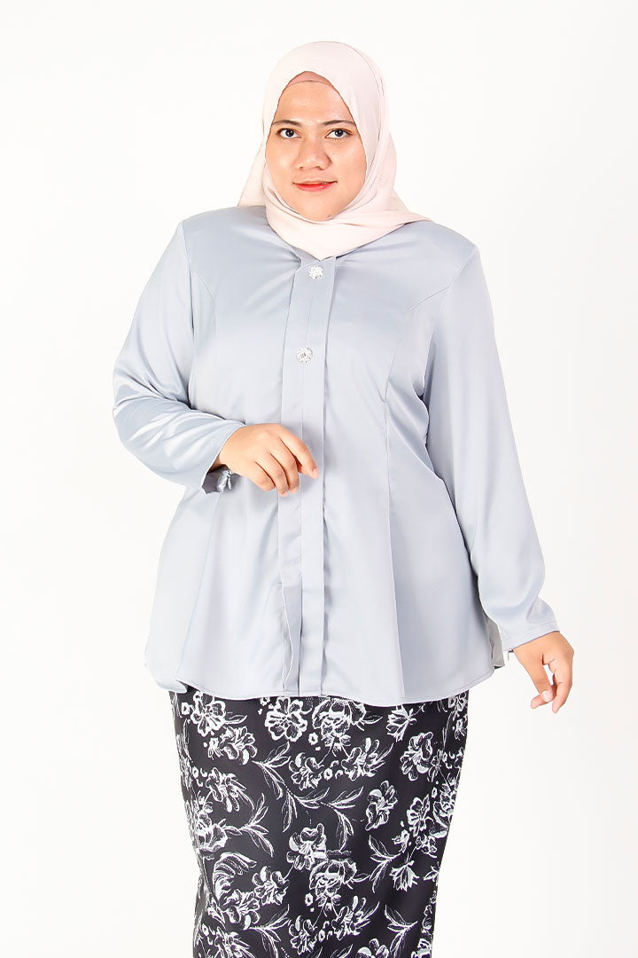 Bingka Plus Kebaya Top Grey