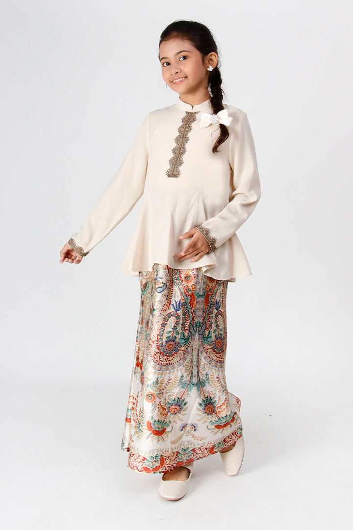 Samira Kids Kurung Beige