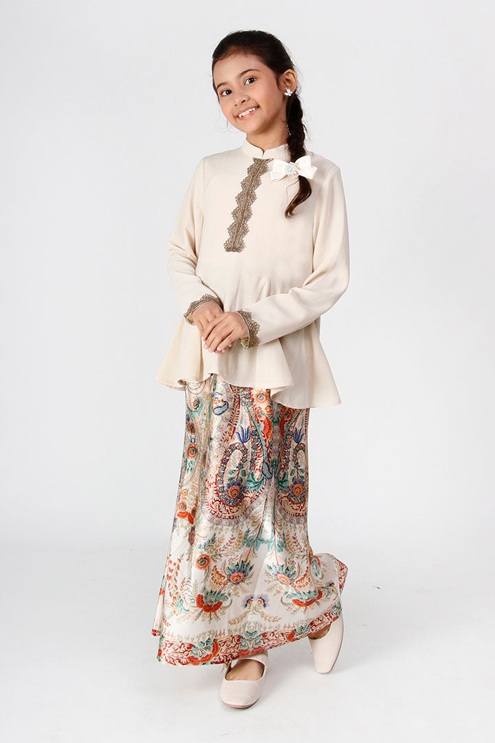 Samira Kids Kurung Beige