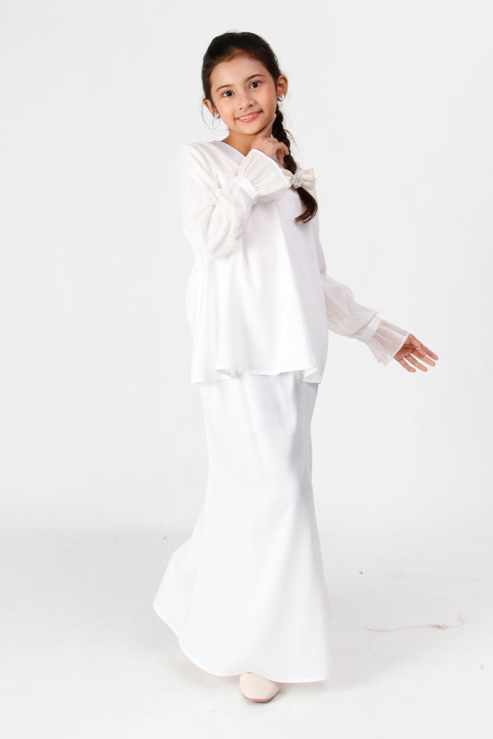 Ariel Kids Kurung White