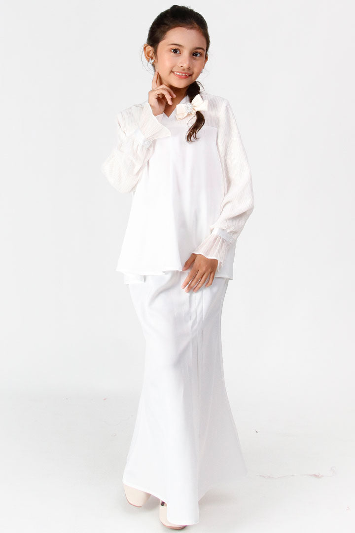 Ariel Kids Kurung White