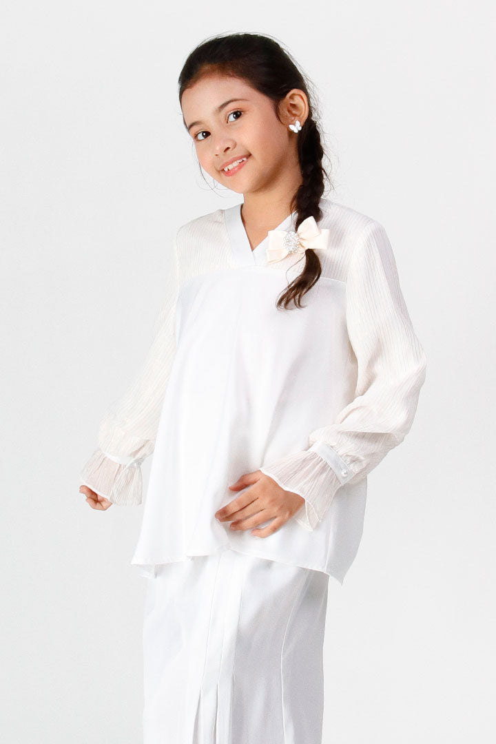 Ariel Kids Kurung White