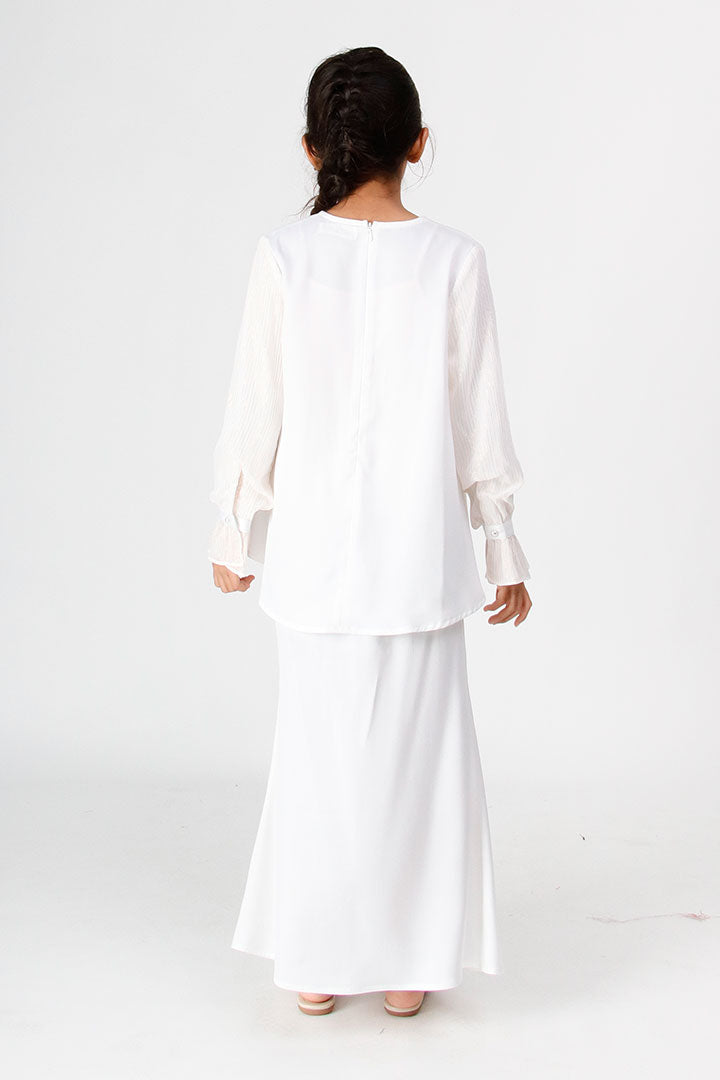 Ariel Kids Kurung White