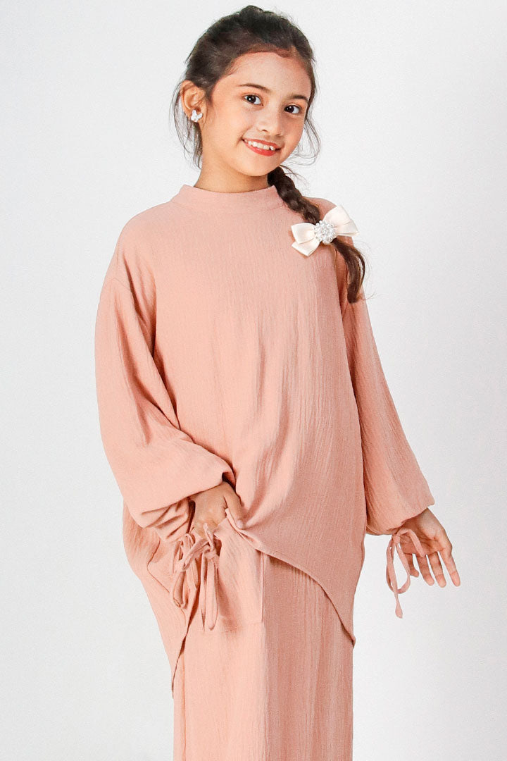 Riana Kids Suit Peach