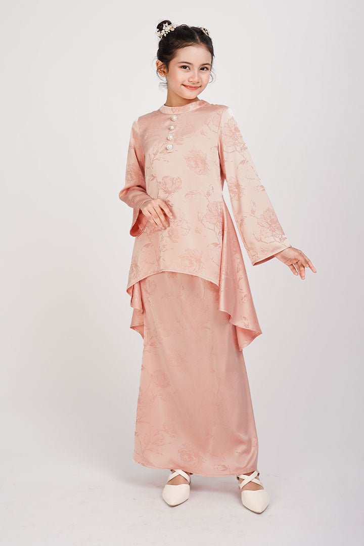 Mawar Kids Kurung Peach