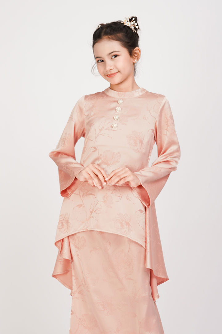 Mawar Kids Kurung Peach