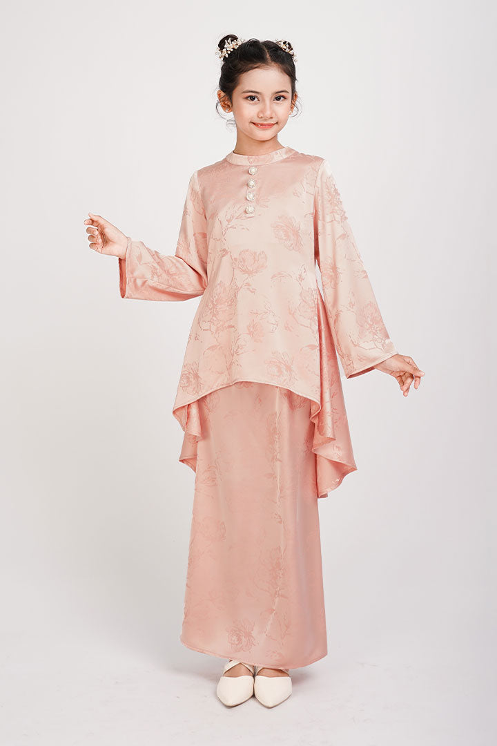 Mawar Kids Kurung Peach