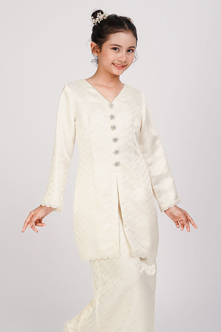 Melati Kids Kurung Cream
