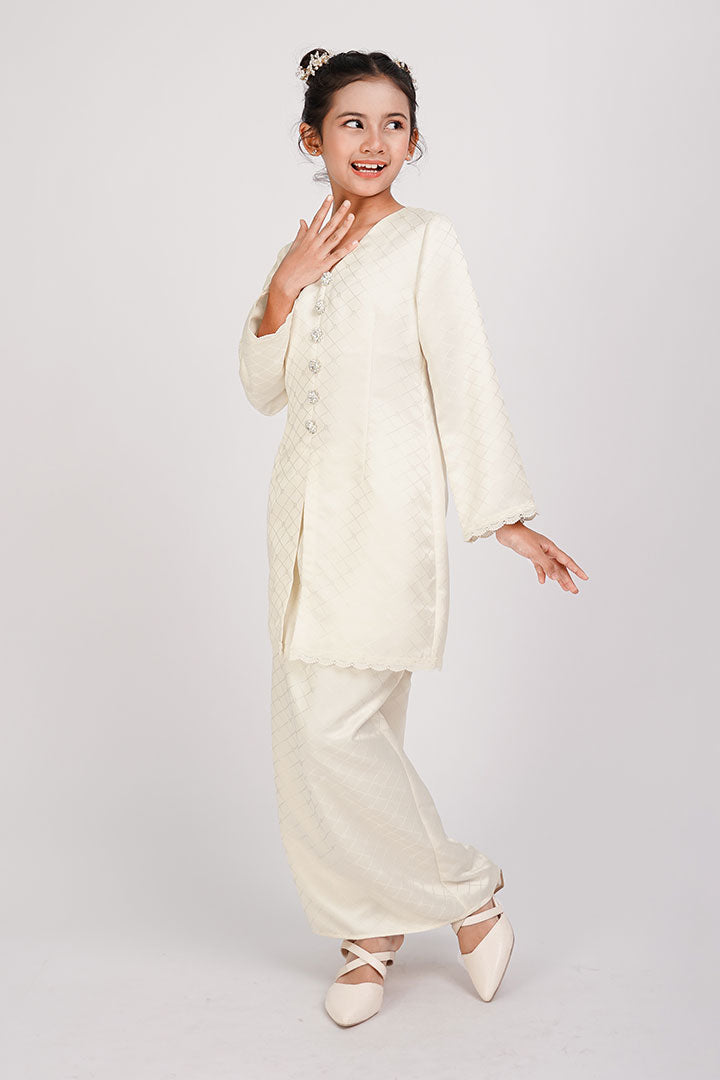 Melati Kids Kurung Cream