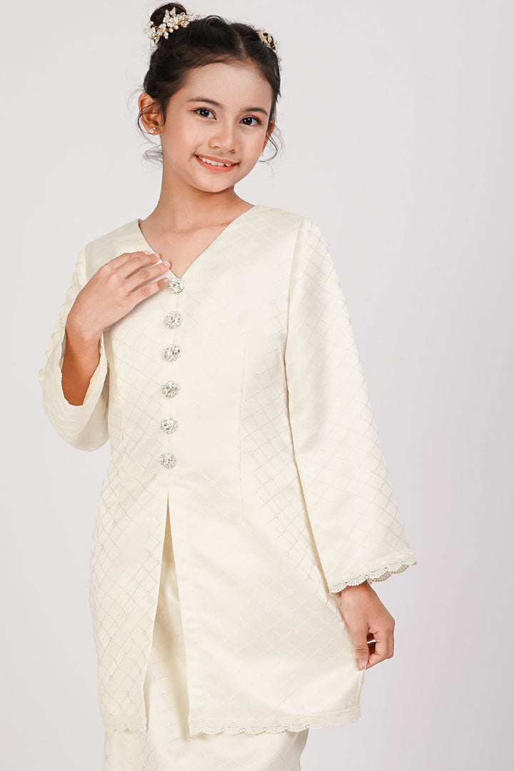 Melati Kids Kurung Cream
